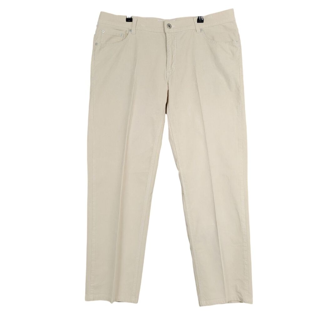BRAX Beige Cooper Fancy Micro Cord Stretch Pants SIZE 38x34 MEASURES 37x29